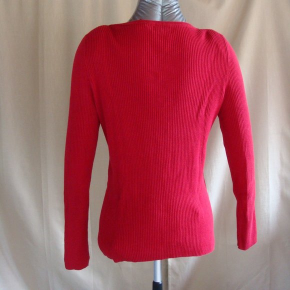 Moda Cotton Rib knit round neck Sweater - Picture 2 of 2
